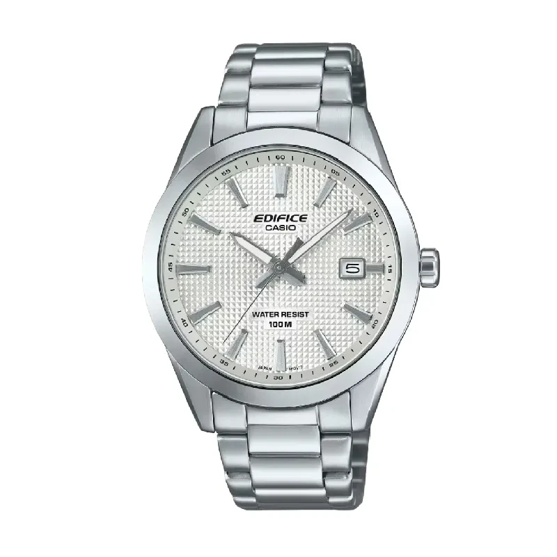 Edifice Motorsports White Dial Men's Watch- EFV-160D-7AV
